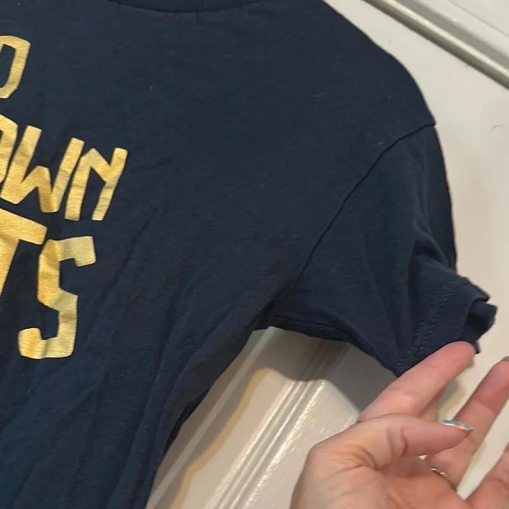 Alstyle Blue and Gold Short Sleeve Tee Eye-Catching Design